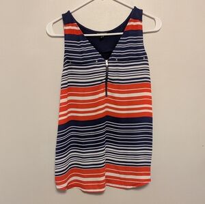 Express Red White And Blue Striped Tank Top